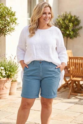Plus Size Cotton Chino Shorts