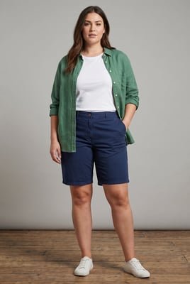 Plus Size Cotton Chino Shorts
