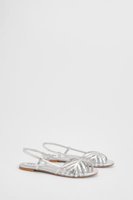 Elaina Cross Strap Slingback Flat Sandals