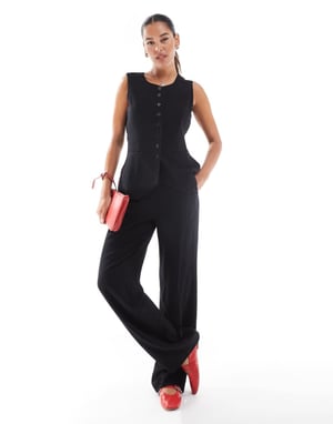 Vero Moda raka byxor set i svart