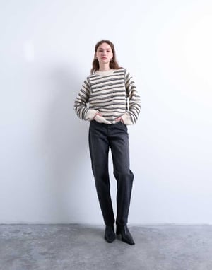 Topshop stickad tröja med framseamrand i mono
