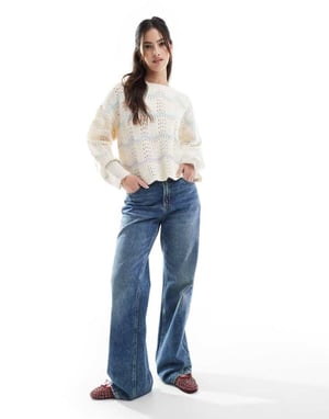Vero Moda ombre garntröja i krämblandning