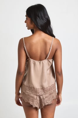 Eyelash Lace Trim Cami & Shorts Pyjama Set