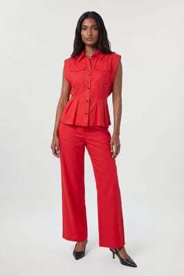 Premium Viscose Linen Woven Straight Leg Trouser