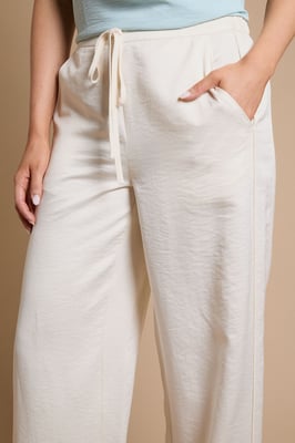 Satin Relaxed Drawstring Contrast Trouser