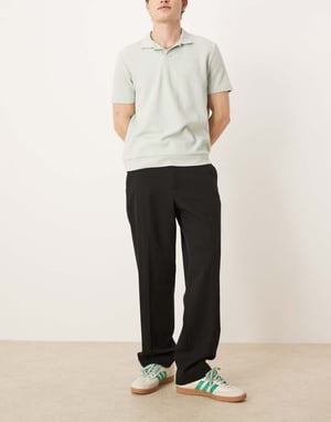 Selected Atlas loose fit trouser in black