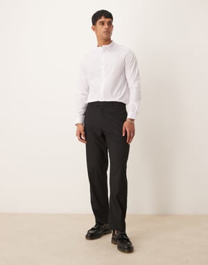 Abercrombie & Fitch lösa partytuxedobyxor med rand i svart set