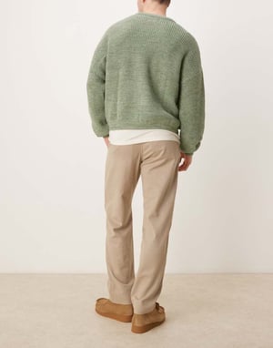 Abercrombie & Fitch baggy drawstring trousers in stone