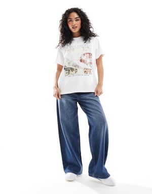 ASOS DESIGN regular fit slubbig t-shirt med Michelangelo grafik