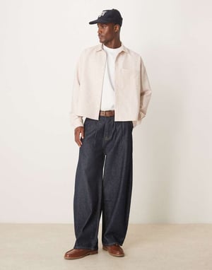 ASOS DESIGN volym oversized boxig skjorta i rosa rutigt