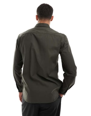 French Connection skjorta med dubbla bröstfickor i khaki