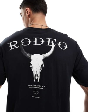 ONLY & SONS oversized t-shirt med rodeo ryggtryck i svart