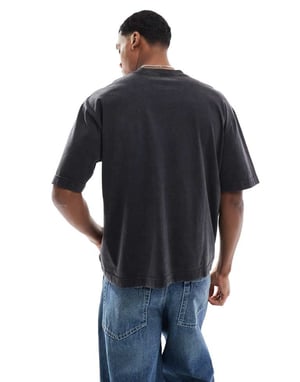 Hollister kort boxy t-shirt med sömdetaljer i syra svart