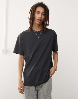 Weekday oversized t-shirt i mörkgrå