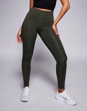 4505 Hourglass Icon bum sculpt gym legging with inner pocket in dark green - KHAKI