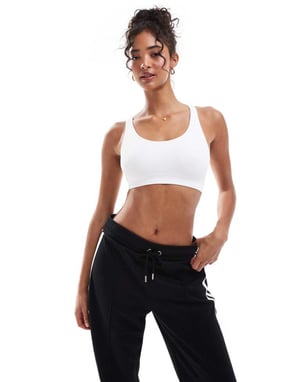Lindex ribbad racerback bralette i vitt