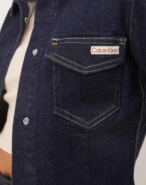 Calvin Klein Jeans structured denim top in dark wash