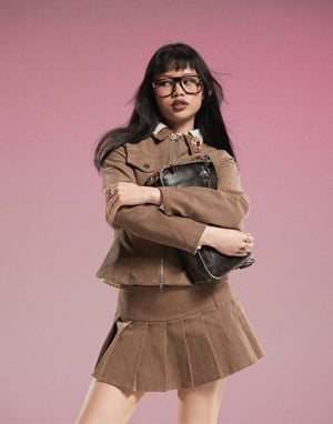 Motel Rohana babycord co-ord jacket in walnut