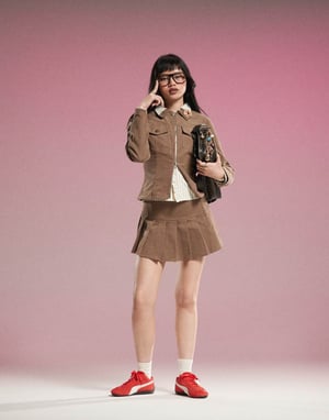 Motel Rohana babycord co-ord jacket in walnut