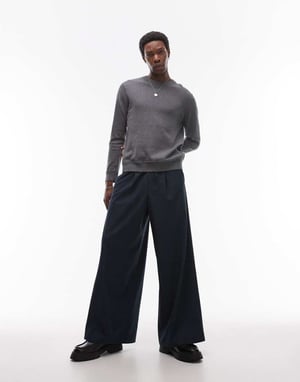 Topman pull on trousers in check print