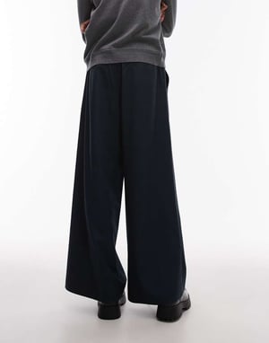 Topman pull on trousers in check print