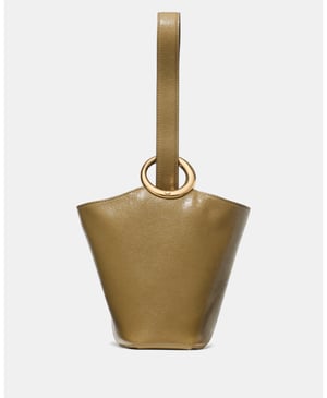 Halo Glazed Leather Mini Bucket Bag