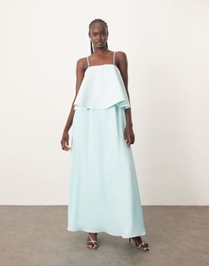 ARRANGE strappy layered volume maxi dress in light blue