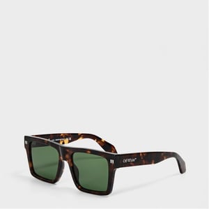 Accessories Off White Lawton Square Full Rim Sunglasses in Havana/Green