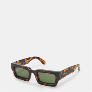 Accessories Off White Lecce Rectangle Full Rim Sunglasses in Havana/Green