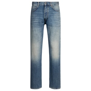 Men's Hugo Five Pocket Design Slim Fit Jeans in Med Blue