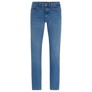 Men's Boss Five Pocket Design Slim Fit Jeans in Turquoise/Aqua