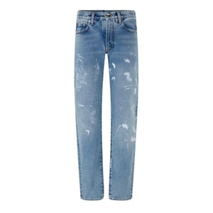 Men's Off White Five Pocket Slim Jeans in Vint Blu