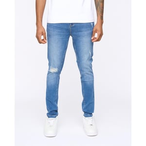 Men's SikSilk Roke Skinny in Heavy Wash Blue