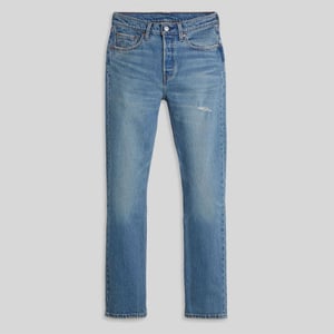 Women's Levis 501 Straight Leg Five Pocket Jeans in Historical Blue