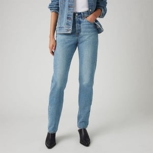 Women's Levis 501 Straight Leg Five Pocket Jeans in Switch Stitch