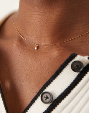Orelia fine micro pearl necklace in 18k gold plated