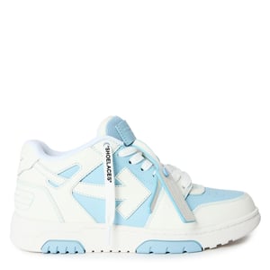 Women's Off White Out Of Office Trainers, Signature Arrows Sneakers in Light Blue