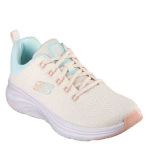 Women's Skechers Mesh Lace Up W Air Cool Slip On Trainers in Natural/Multi