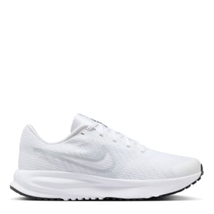 Women's Nike Run Defy Low Top Graphic Print Sneakers in White/Pltnm-Blk