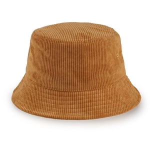 Accessories Spiral Wordmark Ribbed Cord Effect Bucket Hat in Cord Tan