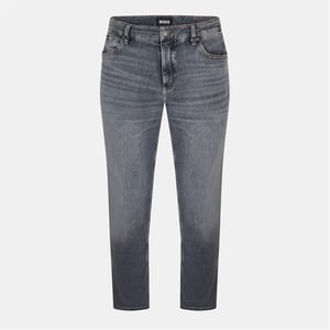 Men's Boss Mid Rise Slim Fit Five Pocket Jeans in Dark Grey