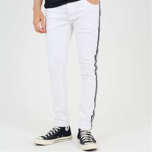 Men's Brave Soul Fit Jeans With Contrast Side Seam Tape Detail in White
