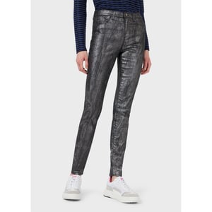 Women's Emporio Armani EA7 Stretch Five Pocket Skinny Jeans in Grey