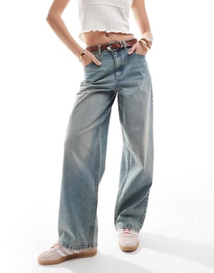 Miss Selfridge baggy jeans i smutsig tvätt