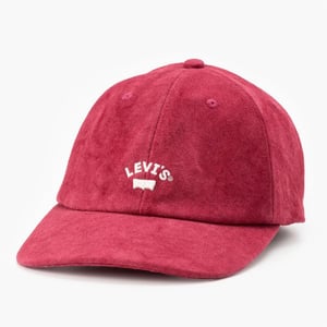 Accessories Levis Lazy Girl Logo Print Wordmark Dad Cap in Scarlet Smile