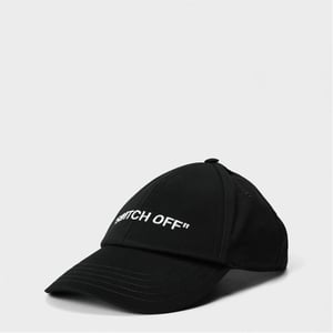 Accessories Off White Arrow Lettering Curved Brim Cap in Black/Red