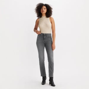 Women's Levis High Rise Straight Leg Jeans in Grey Ghost