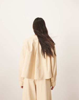ARRANGE structured boxy shirt in buttermilk