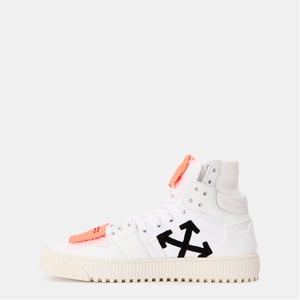 Women's Off White Off 3.0 Hi Top Lace-Up Sneakers in White/Orange