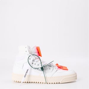 Women's Off White Off 3.0 Hi Top Lace-Up Sneakers in White/Orange
